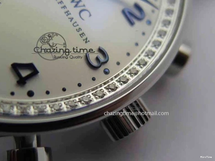 MIROTIME 0328 Portuguese IW3714 Diam ZF V2 1:1 Best Edition White Dial Blue Makers On Blue Leather Strap A79350 (Slim Movement) Stylish 7248